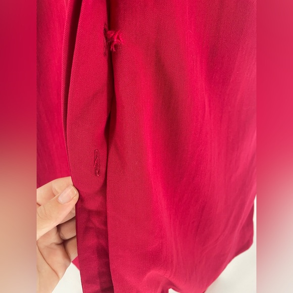 VTG 1980s Cranberry Long Sleeve Wool Shift Midi Dress / Blazer Dress - Picture 11 of 16